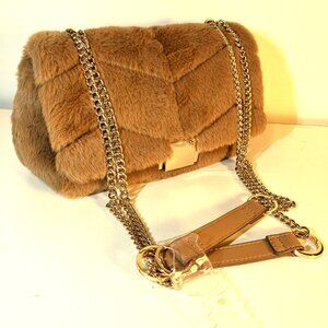 Sophie Fuzzy Brown Cross-Body Bag, A NEW DAY,  New condition.  Quilted Design.